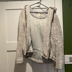 Zip-Up Sherpa Hoodie